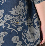 45R Indigo Linen Lotus Lei Lei Shirt Men