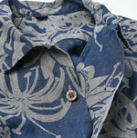 45R Indigo Linen Lotus Lei Lei Shirt Men