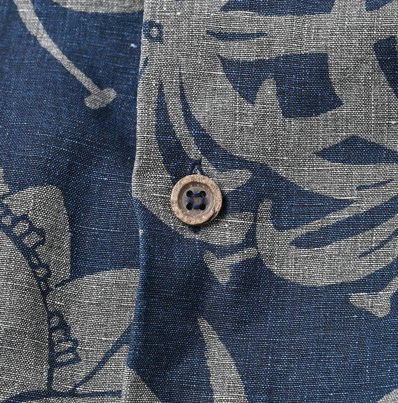 45R Indigo Linen Lotus Lei Lei Shirt Men - Image 17