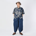 45R Indigo Linen Lotus Lei Lei Shirt Men