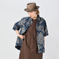 45R Indigo Linen Lotus Lei Lei Shirt Men