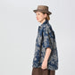 45R Indigo Linen Lotus Lei Lei Shirt Men