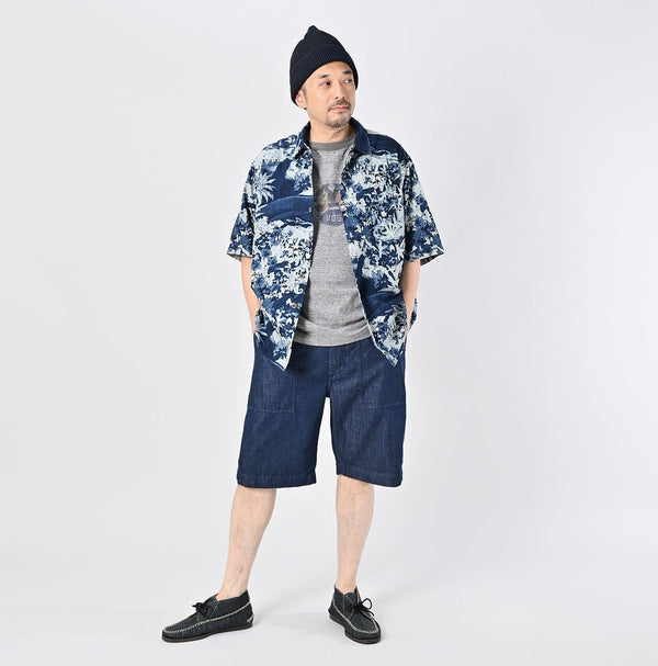 45R Indigo Irie Aloha Lei Lei Shirt Men