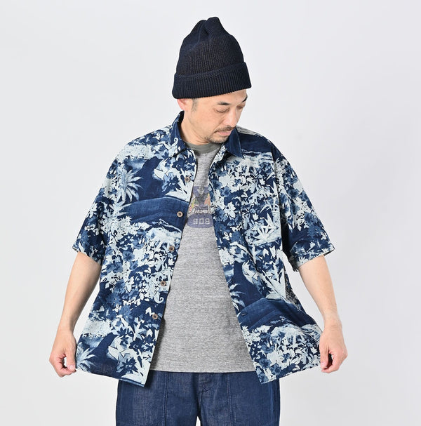 45R Indigo Irie Aloha Lei Lei Shirt Men