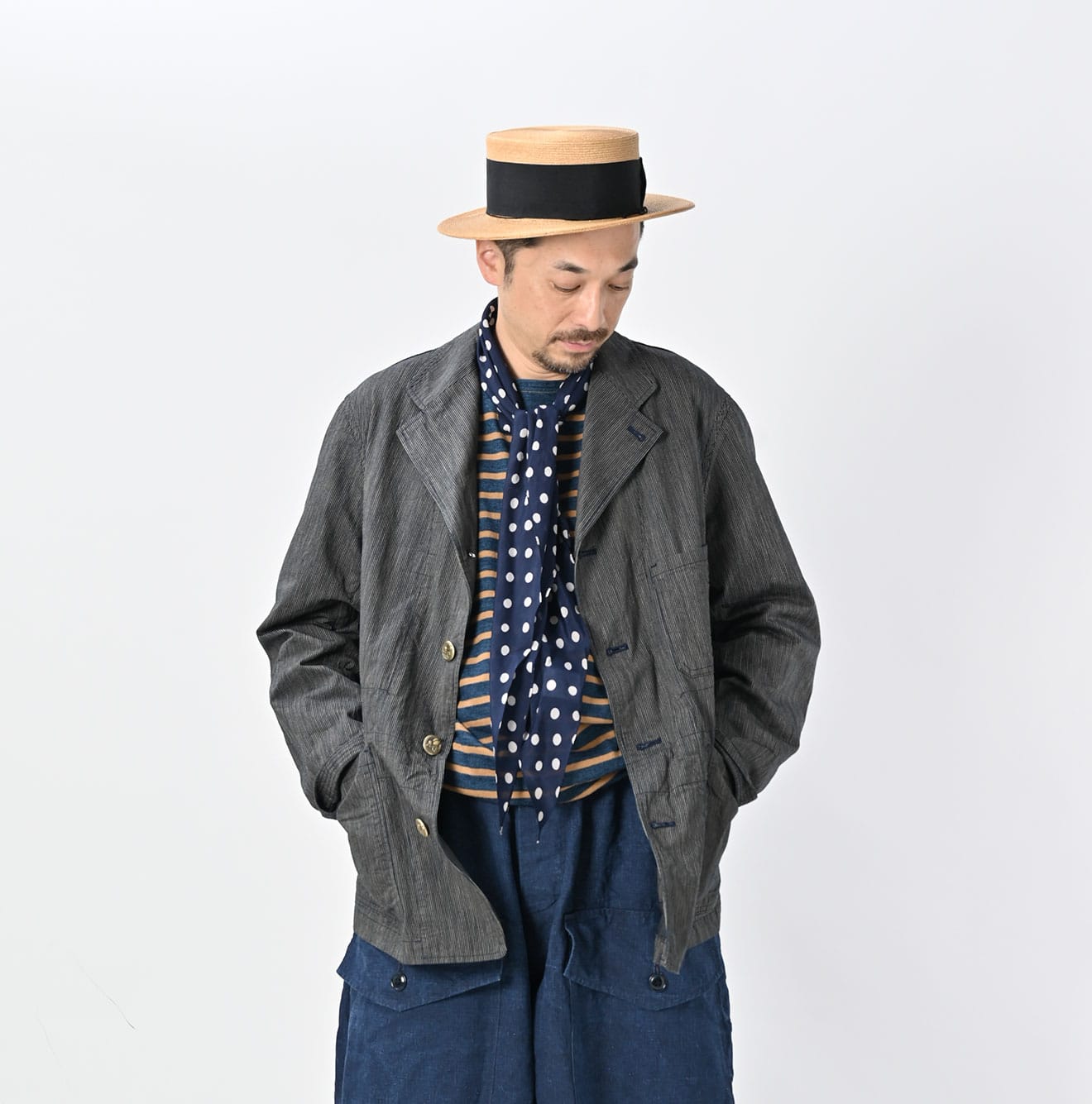 Indigo Cook Serge Nimes Jacket Men | 45R Official Online Store