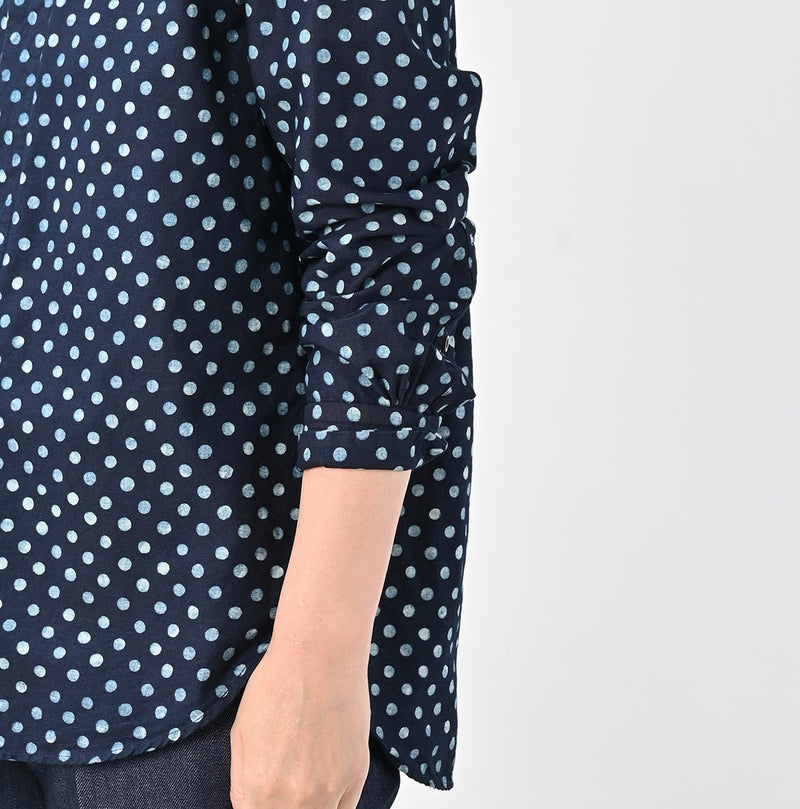 45R Indigo Supima Oxford 908 Dots Loafer Shirt - Image 11
