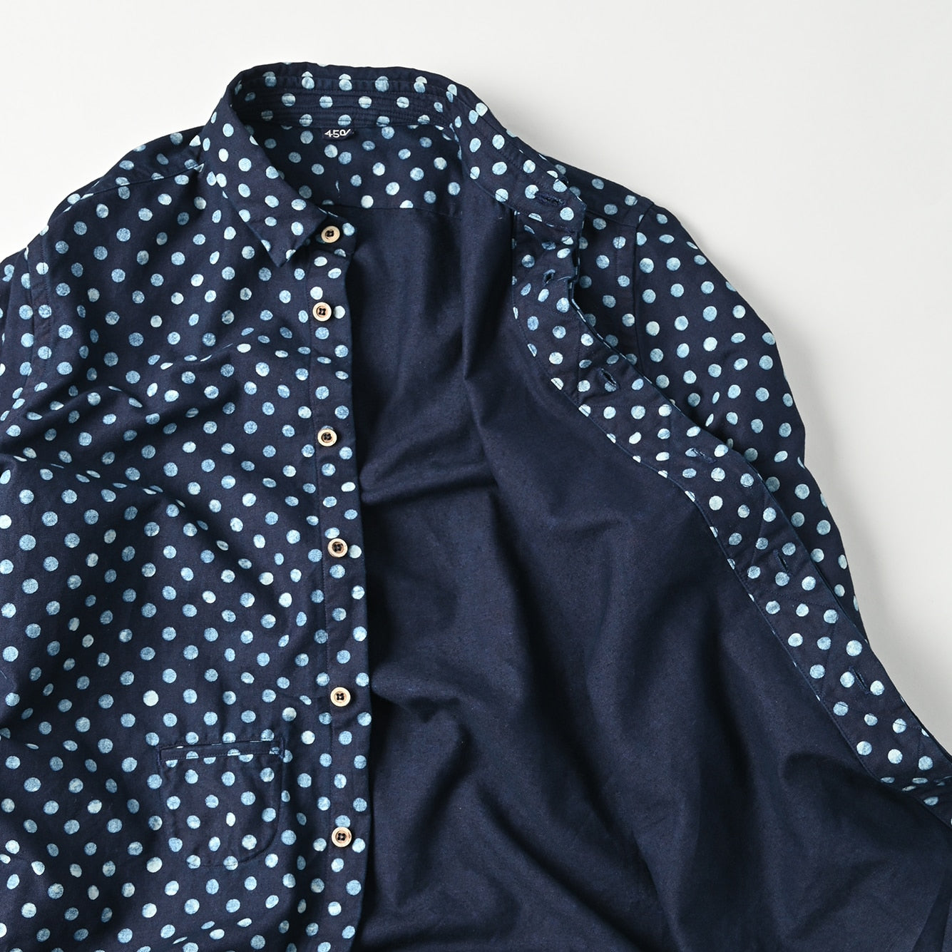 45R Indigo Supima Oxford 908 Dots Loafer Shirt