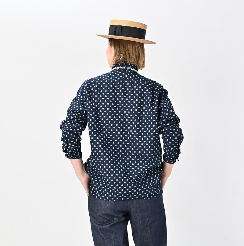 45R Indigo Supima Oxford 908 Dots Loafer Shirt - Image 6