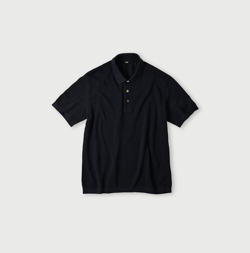 45R Indigo Pique Knit-sewn Polo - Image 1