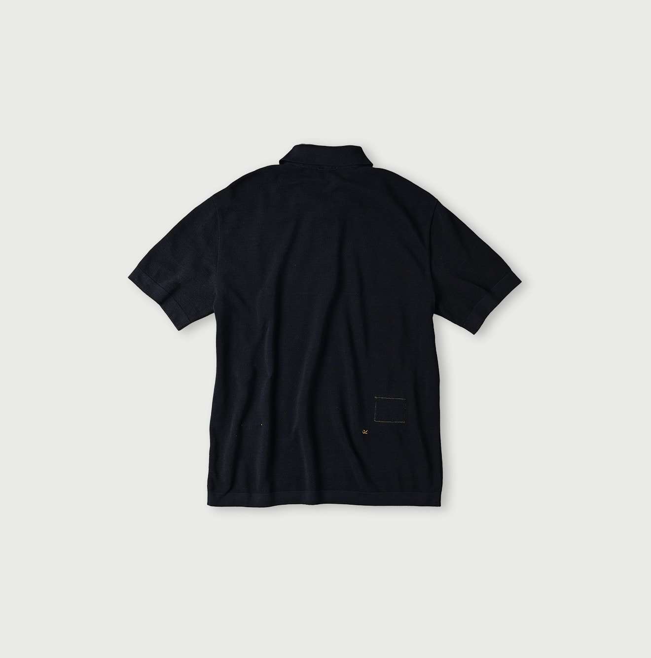 Intarsia Stripe Knit Polo - Ginger
