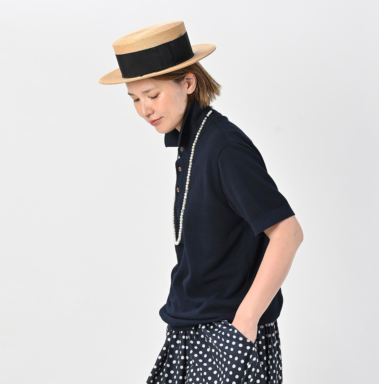 45R Indigo Pique Knit-sewn Polo - Image 8