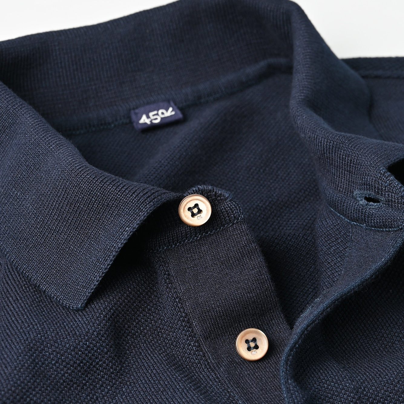 Indigo Pique Knit-sewn Polo | 45R Official Online Store