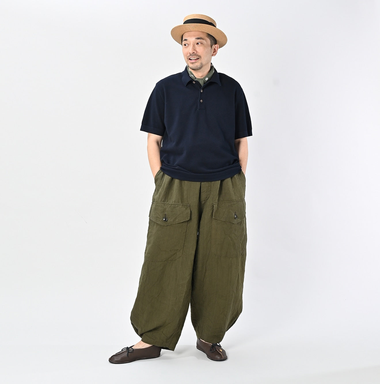 45R Indigo Pique Knit-sewn Polo - Image 2