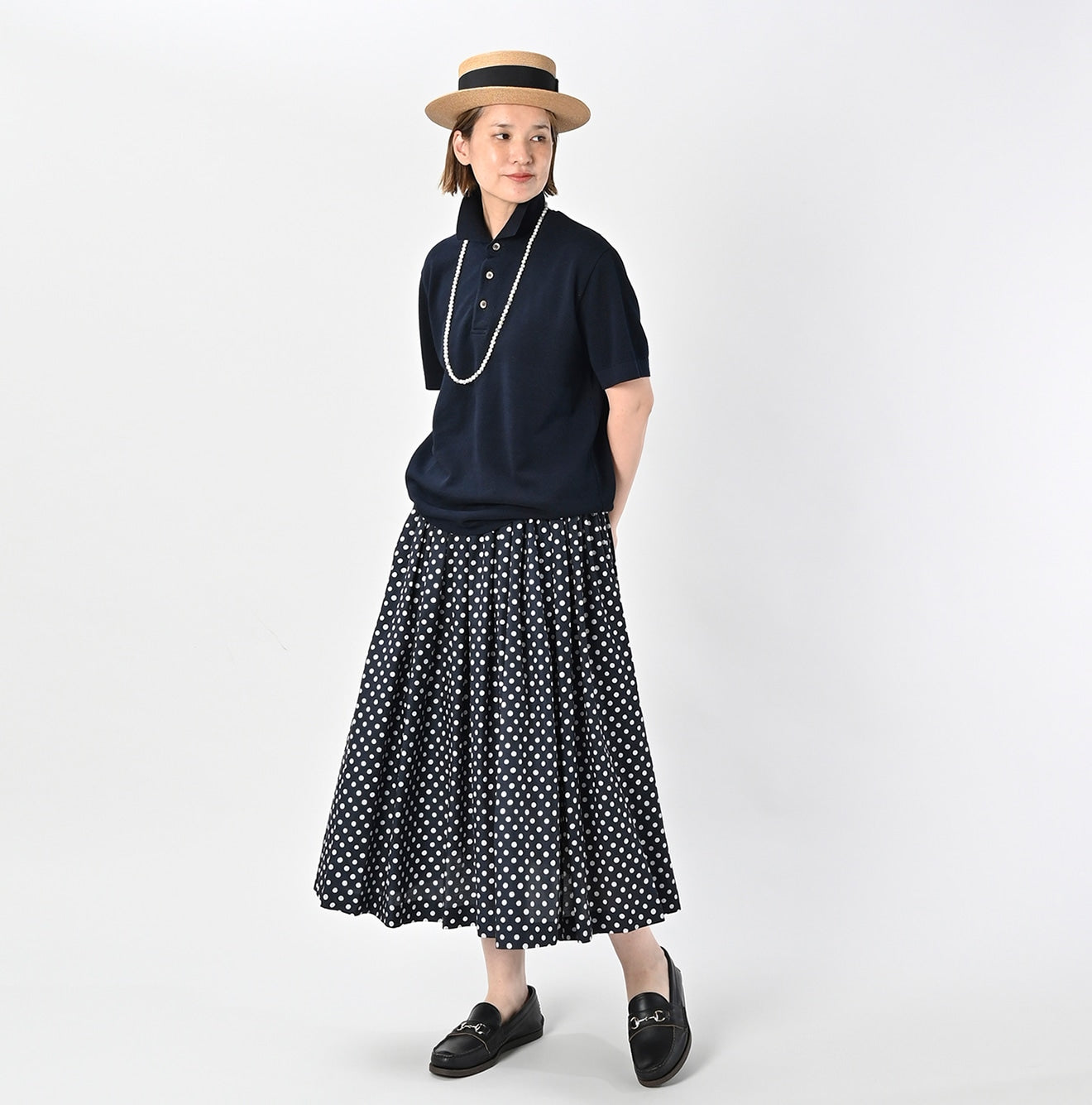 45R Indigo Pique Knit-sewn Polo - Image 3