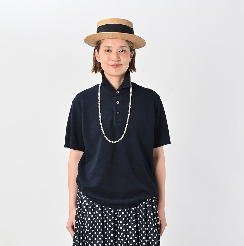 45R Indigo Pique Knit-sewn Polo - Image 7