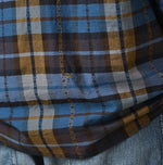 45R Ai Indigo Check Khadi Dobby Open-Collar Shirt