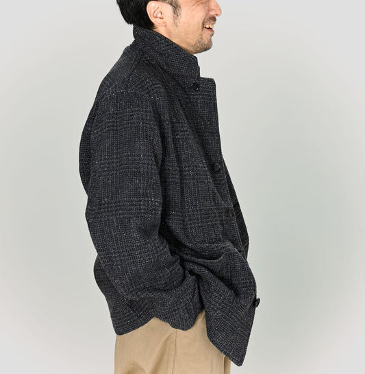 Indigo Cotton Tweed Working Jacket Men (Size 4) - 45R by 45rpm studio