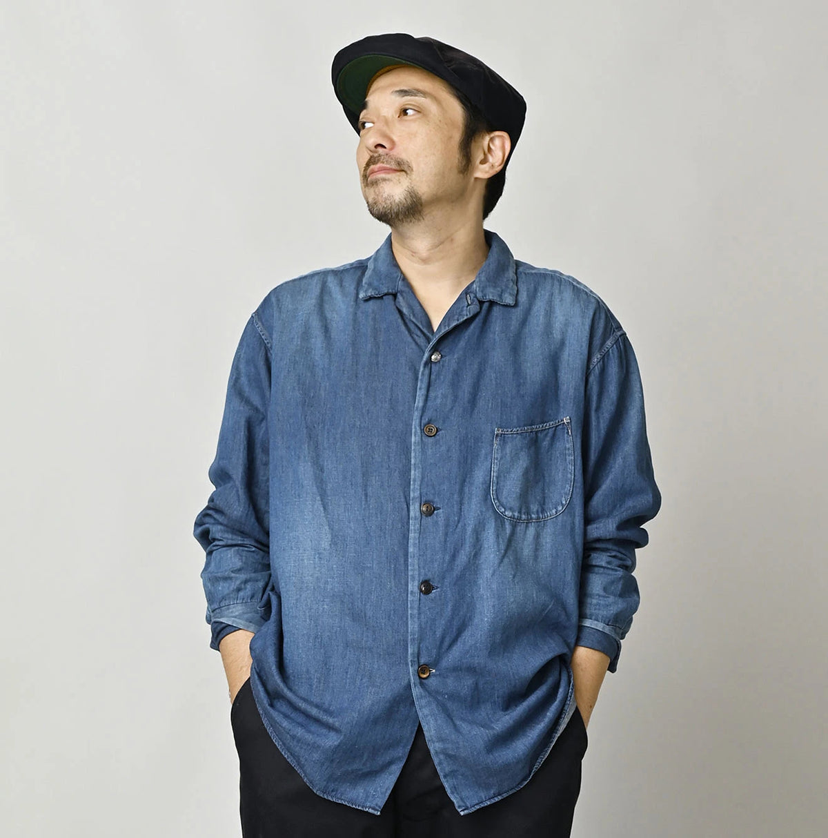45R 4.5oz Shirt Denim Marshal Shirt Distressed - Image 4