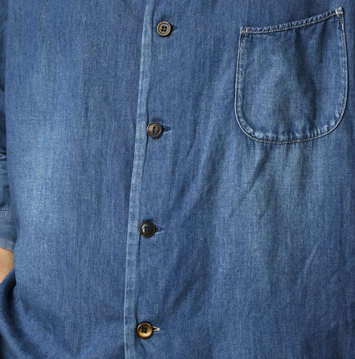 45R 4.5oz Shirt Denim Marshal Shirt Distressed - Image 14