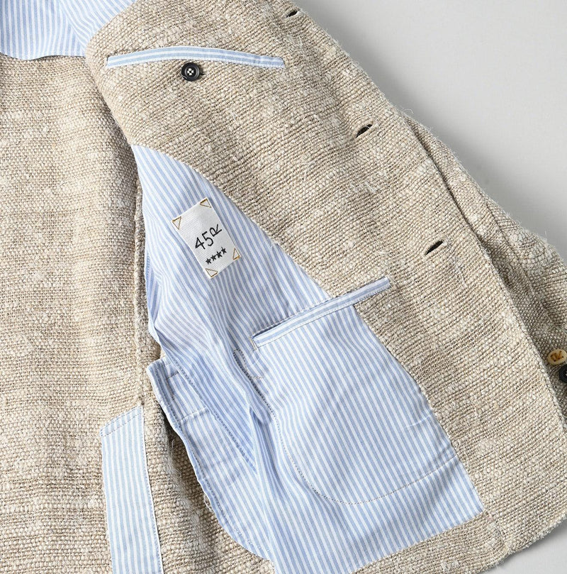 Linen Silk Tweed Notting Hill Jacket Men - 45R by 45rpm studio - Image 14