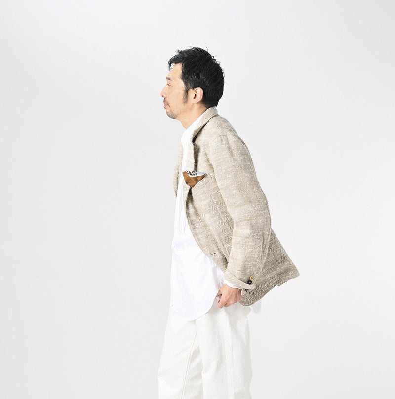 Linen Silk Tweed Notting Hill Jacket Men - 45R by 45rpm studio - Image 4