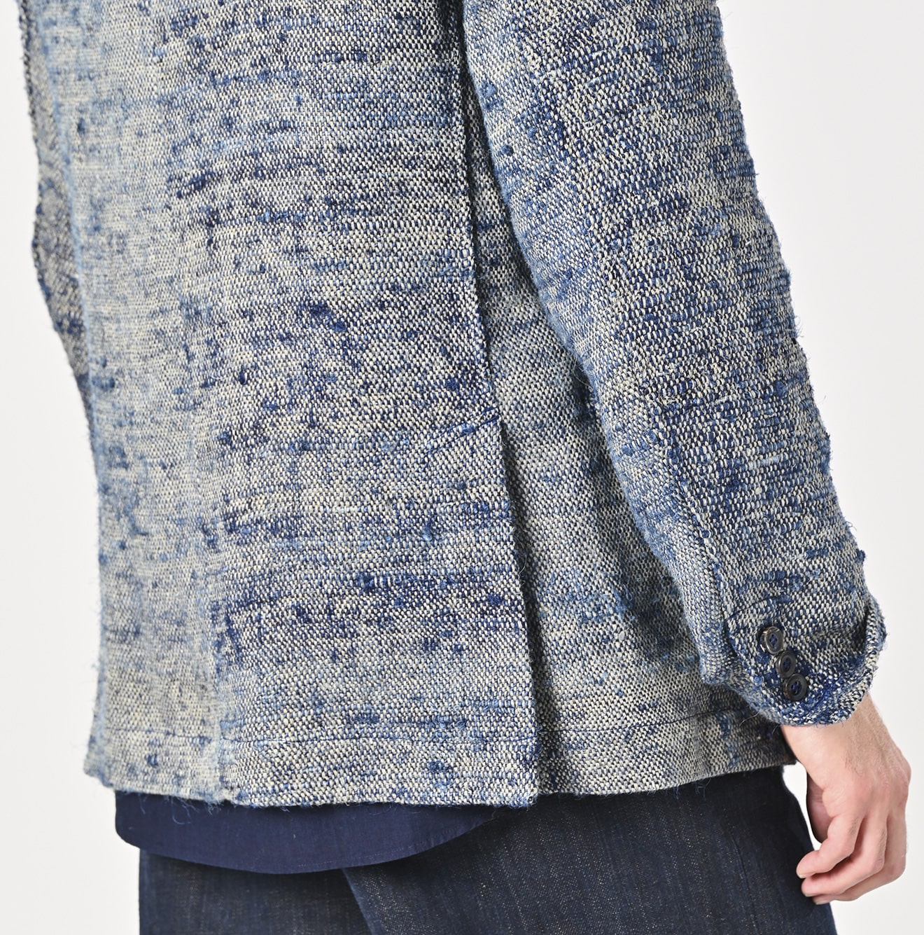 45R Ai Indigo Linen Silk Tweed Notting Hill Jacket Men