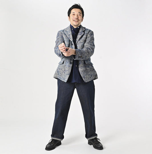 Ai Indigo Linen Silk Tweed Notting Hill Jacket Men - 45R by 45rpm studio