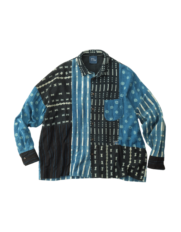 Ai Resist Dyed Mix Patchwork Uma-Shirt