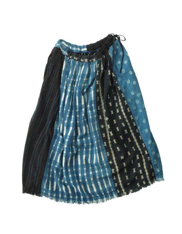 Ai Resist Dyed Mix Patchwork Skirt