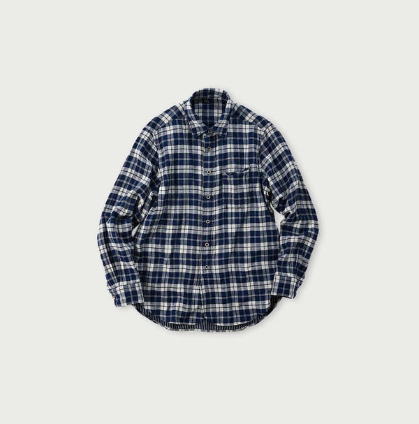 Indigo Fuwafuwa Double Woven 908 Loafer Shirt - 45R by 45rpm studio