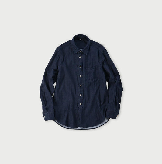 Indigo Fuwafuwa Double Woven 908 Loafer Shirt - 45R by 45rpm studio