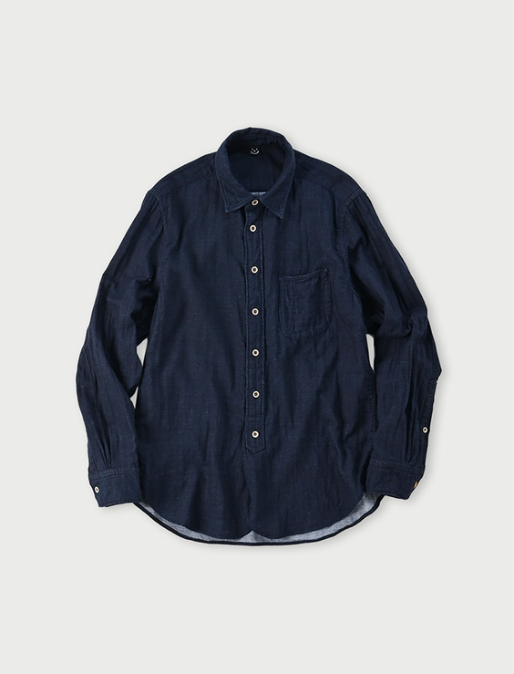 Indigo Fuwafuwa Double Woven 908 Loafer Shirt