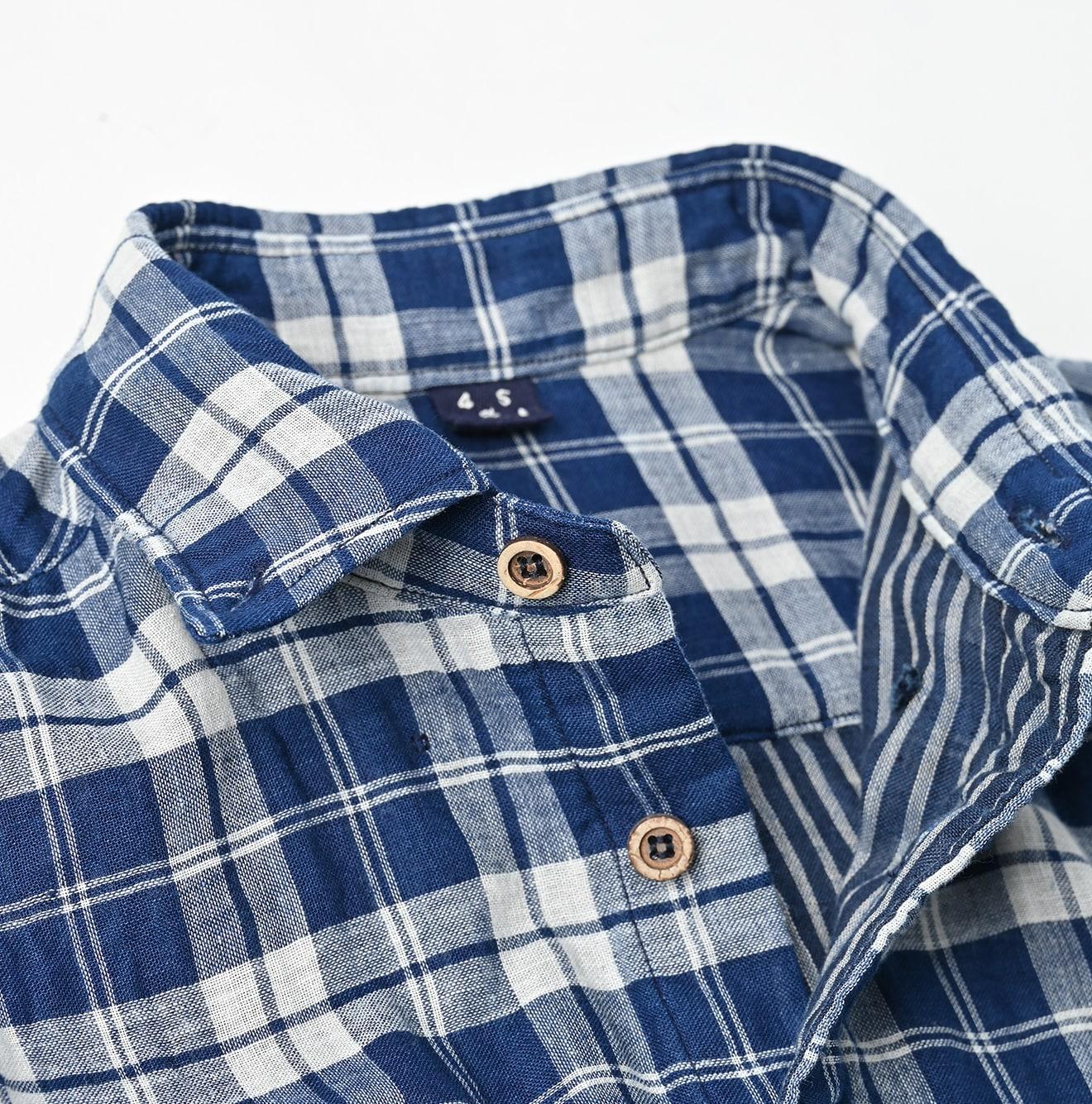 Indigo Fuwafuwa Double Woven 908 Loafer Shirt - 45R by 45rpm studio - Image 13