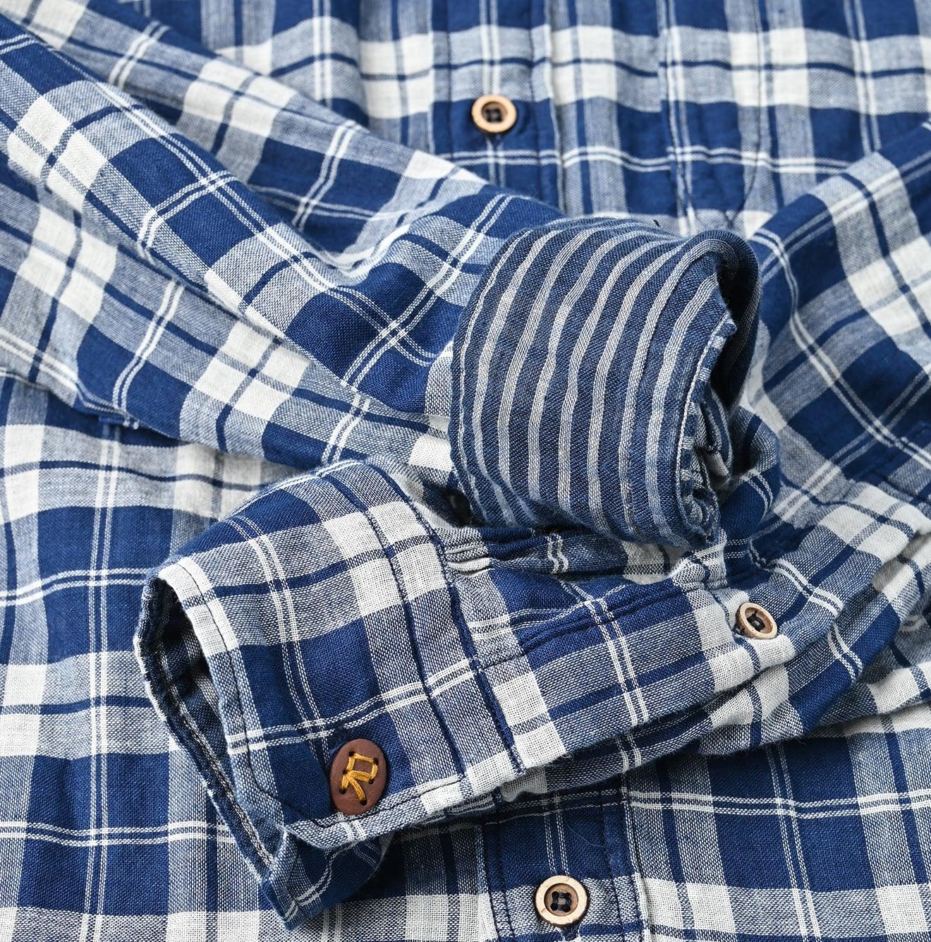 Indigo Fuwafuwa Double Woven 908 Loafer Shirt - 45R by 45rpm studio - Image 14