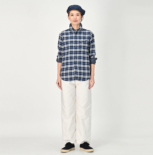 Indigo Fuwafuwa Double Woven 908 Loafer Shirt - 45R by 45rpm studio