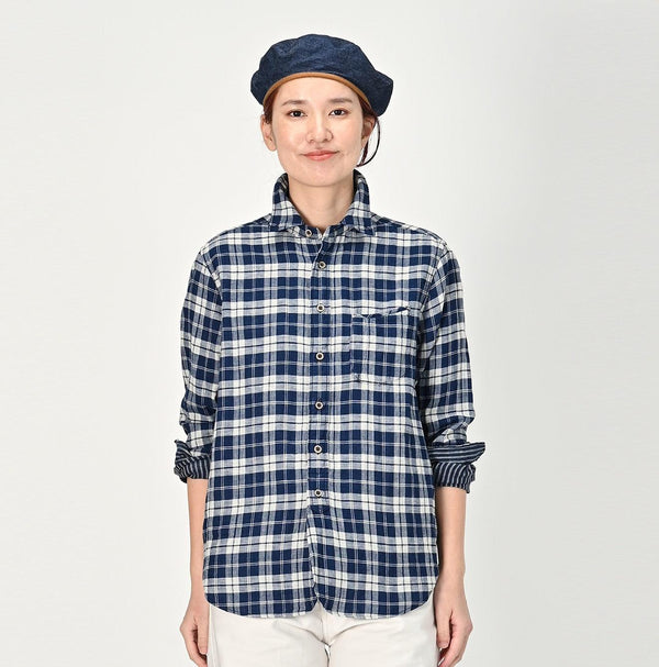 Indigo Fuwafuwa Double Woven 908 Loafer Shirt - 45R by 45rpm studio