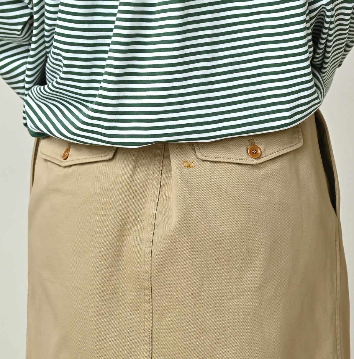 45R Two-Ply Chino Charlotte Tuck Skirt