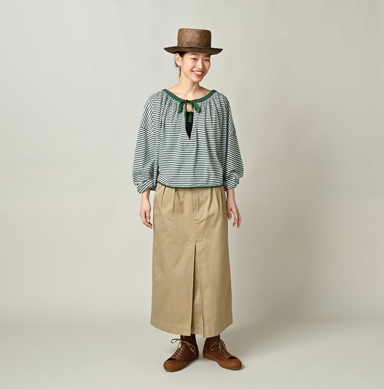 45R Two-Ply Chino Charlotte Tuck Skirt