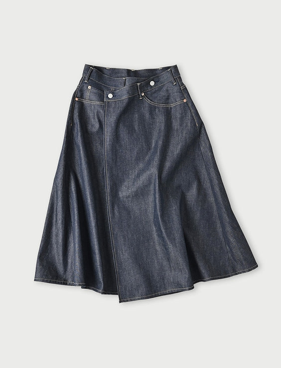 Rye Mugi Denim Crossover Skirt Raw