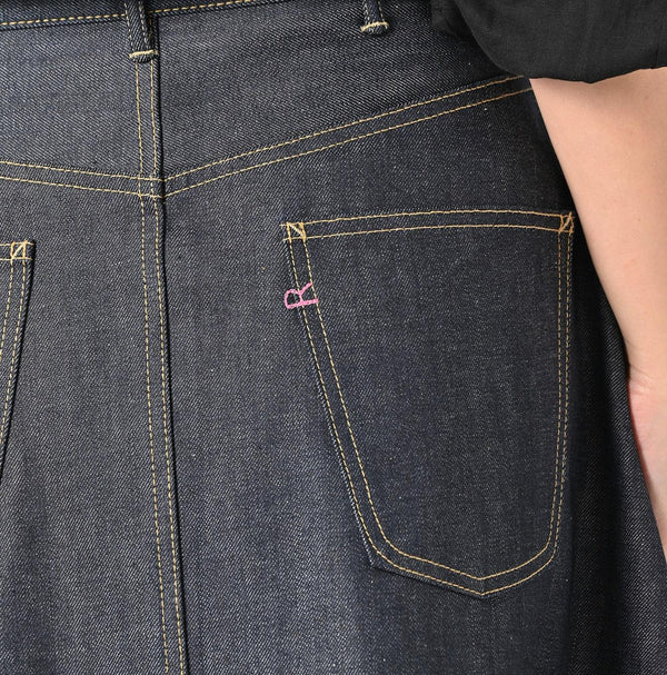 Rye Mugi Denim Crossover Skirt Raw - 45R by 45rpm studio
