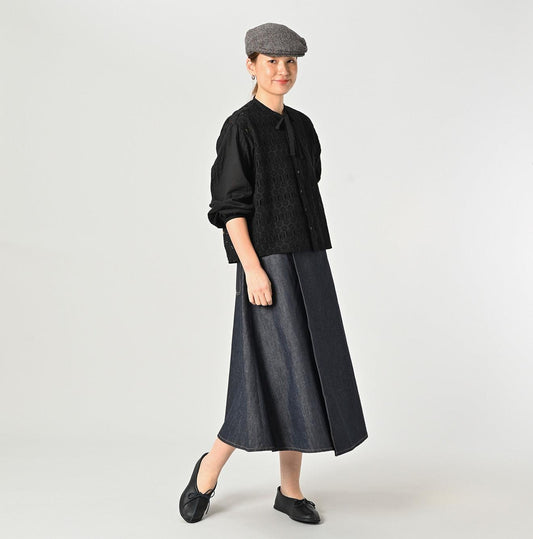 Rye Mugi Denim Crossover Skirt Raw - 45R by 45rpm studio