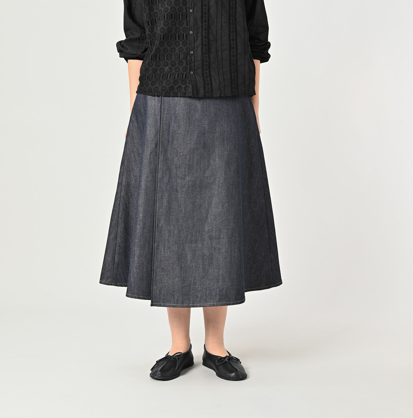 45R Rye Mugi Denim Crossover Skirt Raw