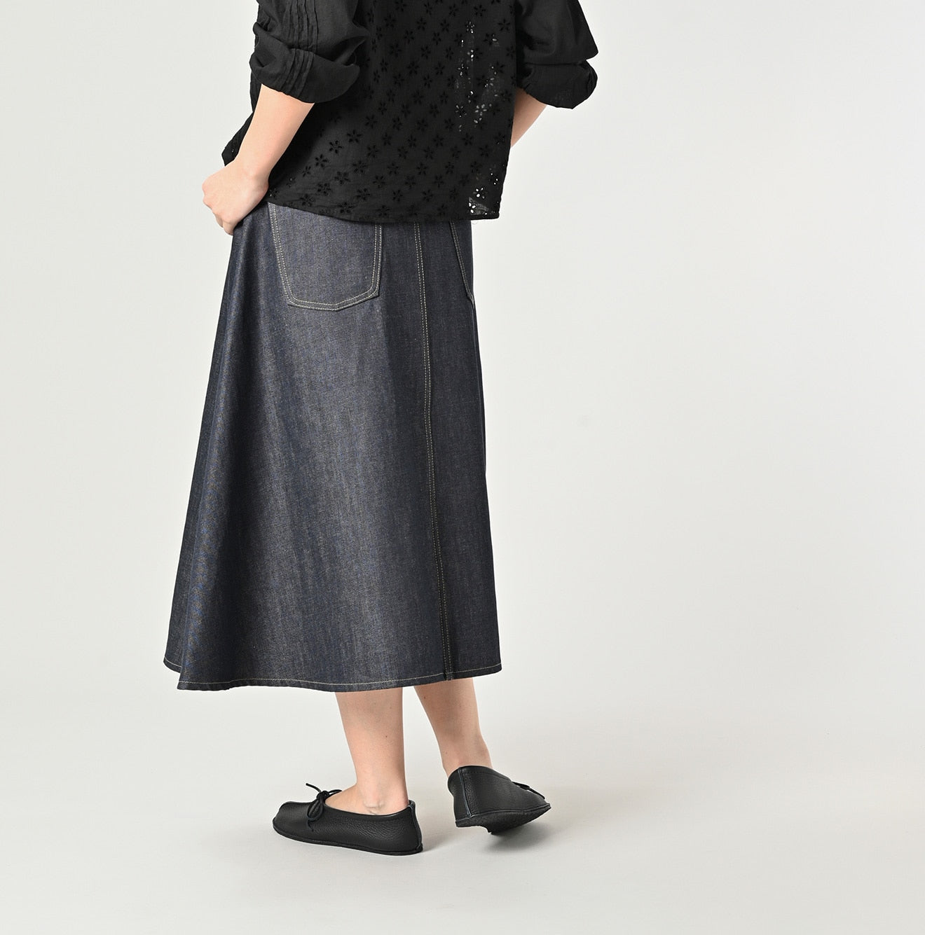 45R Rye Mugi Denim Crossover Skirt Raw