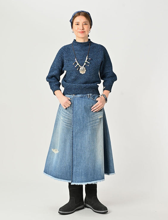 Rye Mugi Denim Crossover Skirt Sei