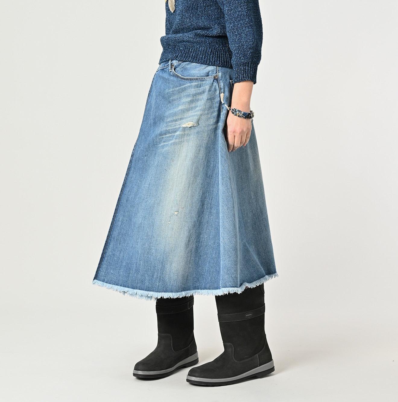 Rye Mugi Denim Crossover Skirt Sei - 45R by 45rpm studio - Image 4