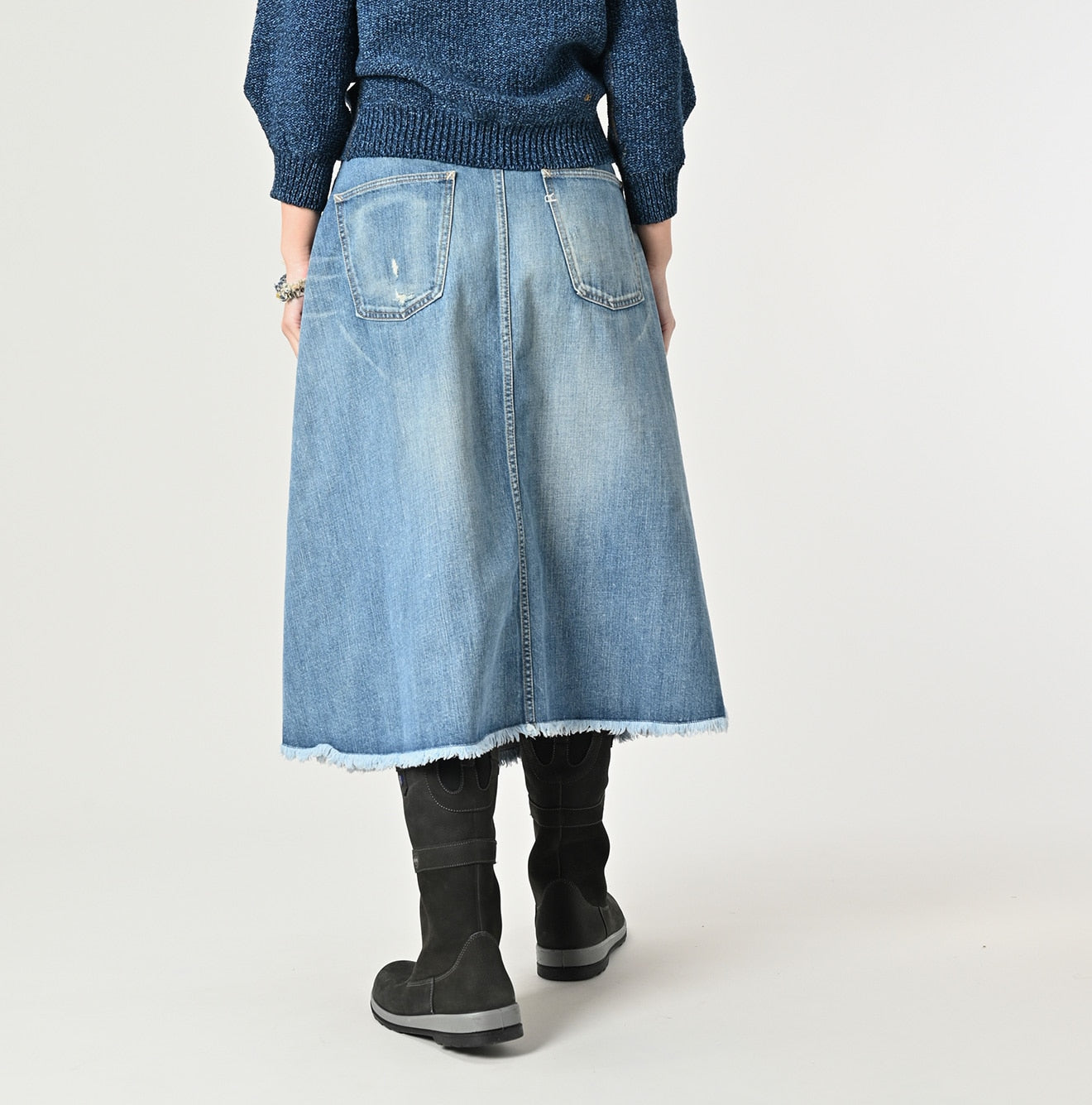 45R Rye Mugi Denim Crossover Skirt Sei