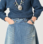 Rye Mugi Denim Crossover Skirt Sei - 45R by 45rpm studio