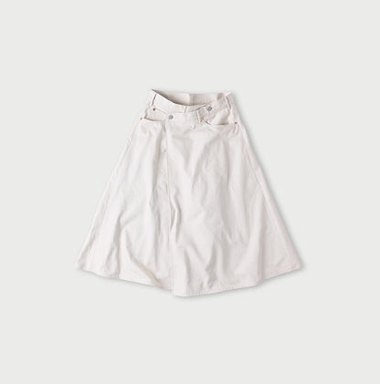 45R Rye Mugi Denim Crossover Skirt White Raw