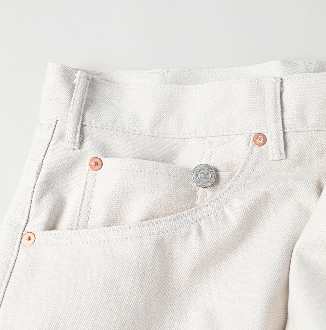 45R Rye Mugi Denim Crossover Skirt White Raw