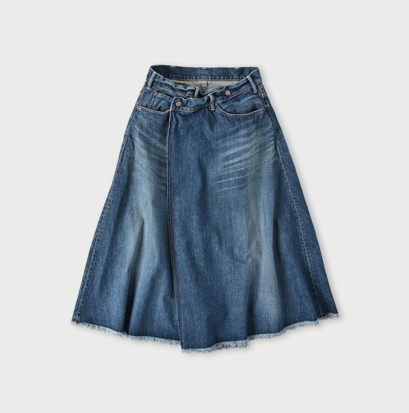 45R Rye Mugi Denim Crossover Skirt Syou